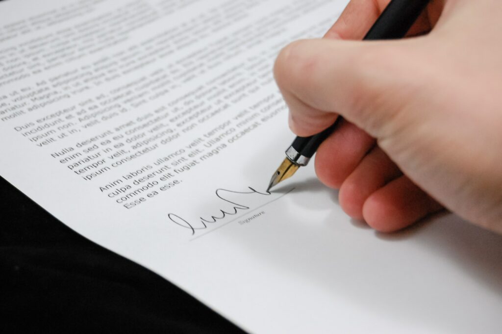 Image of signing contract